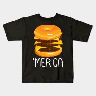 Merica Donut Cheeseburger Kids T-Shirt